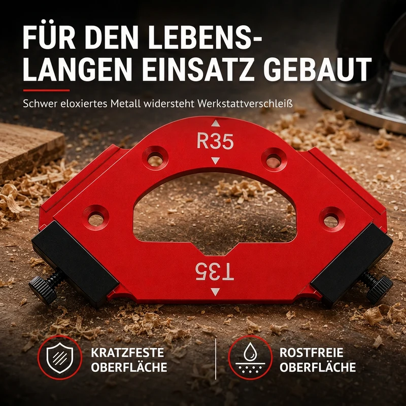 🔧 50% RABATT! 🪚 R-Winkel-Frässchablone – Für abgerundete Ecken & Holzbearbeitung ✨