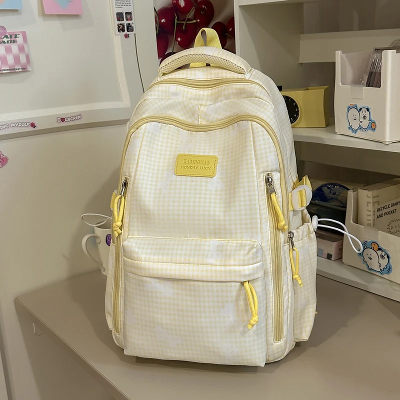 Stilvolle Karierten Druck Legere Rucksack Karnz