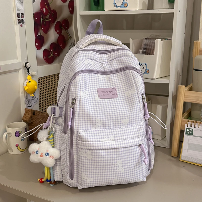 Stilvolle Karierten Druck Legere Rucksack Karnz