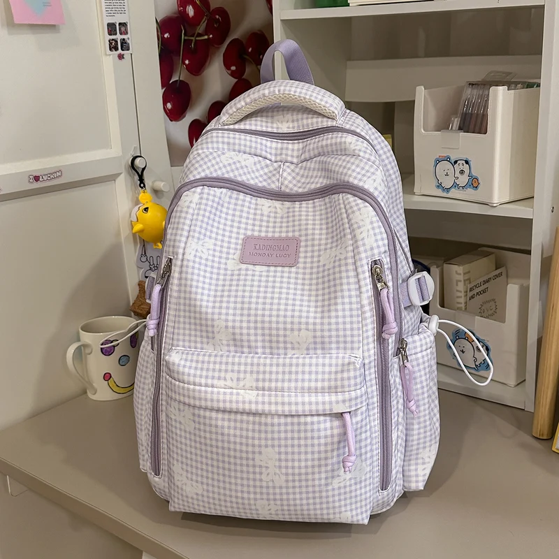 Stilvolle Karierten Druck Legere Rucksack Karnz