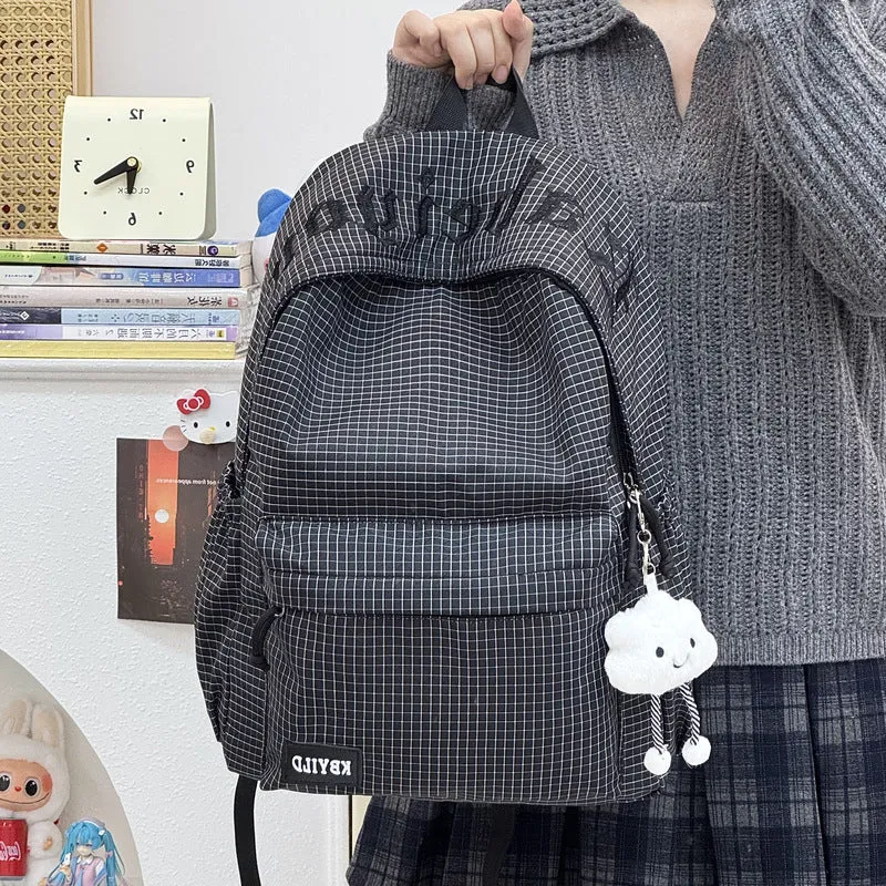 Stylischer kariertes Muster Rucksack Karnz
