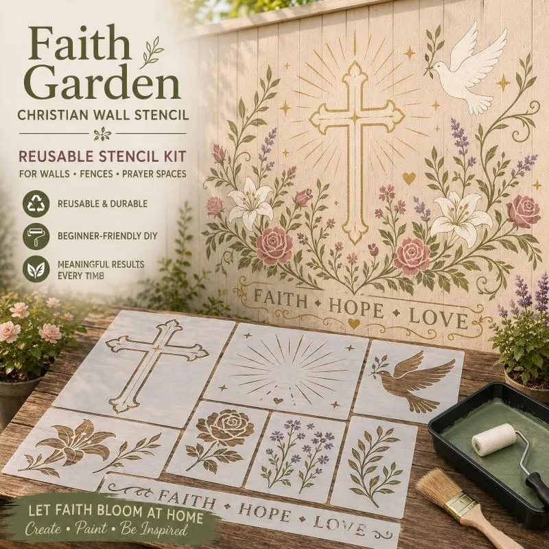 🎨 50 % Rabatt! DIY-Malschablonen für Garten & Terrasse – Wiederverwendbare Schablonen für Wege, Betonflächen & kreative Gestaltung