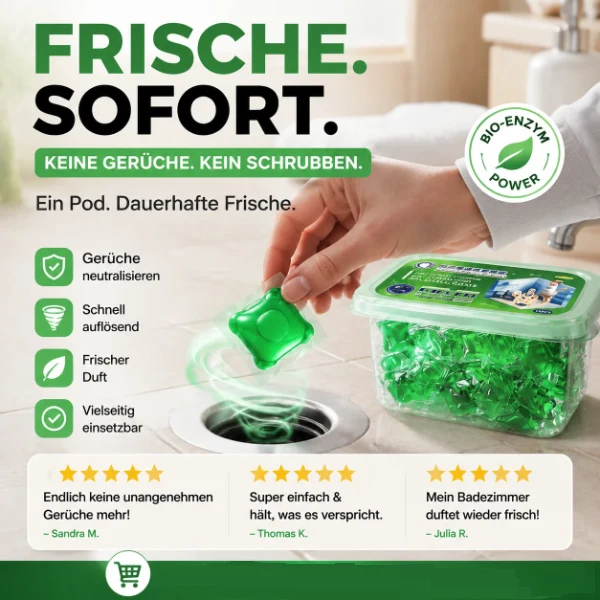 🏠50 % Rabatt!💧 Abfluss‑Deodorant‑Tabs – Bio‑Enzym‑Formel neutralisiert Gerüche direkt an der Quelle. Sofortiger Frischeduft, ohne aggressive Chemikalien. Verabschieden Sie sich von unangenehmen Gerüchen. 🚰✅