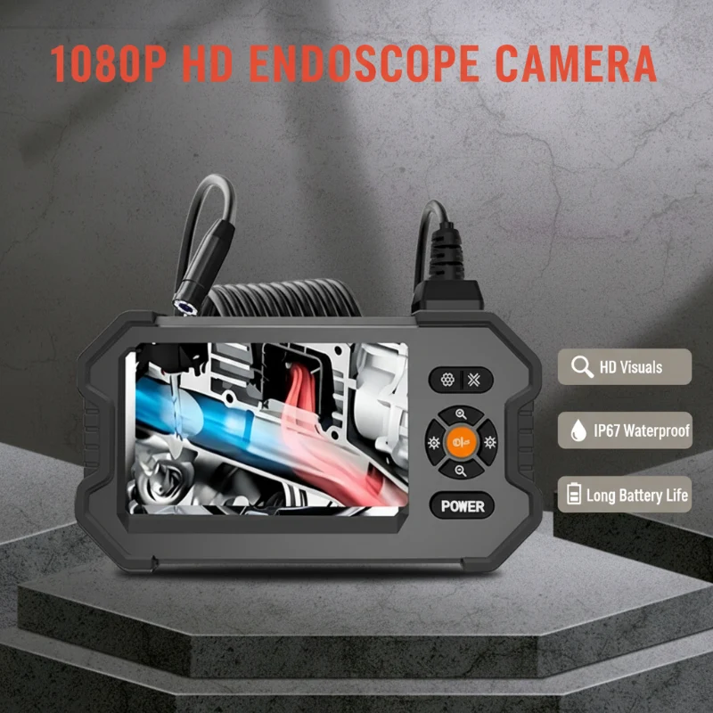 📢📢50% RABATT !!⏰ 1080P HD Inspektionskamera mit 4,3-Zoll-Display – Tragbare Endoskopkamera für Kfz, Rohrleitungen und Reparaturen