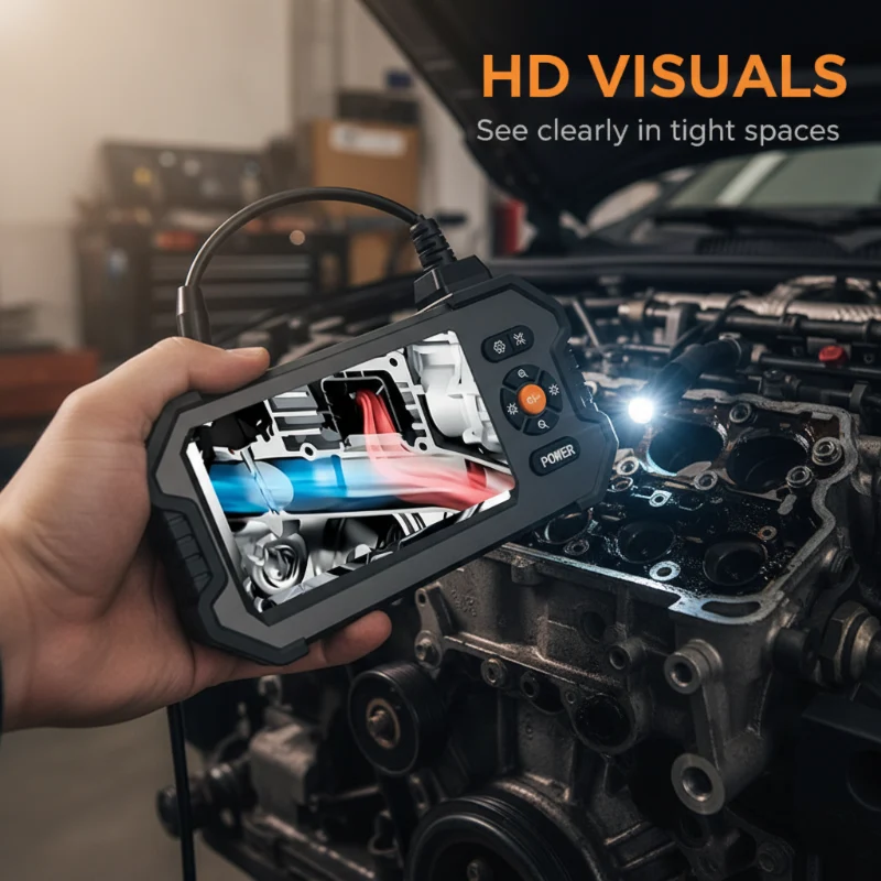 📢📢50% RABATT !!⏰ 1080P HD Inspektionskamera mit 4,3-Zoll-Display – Tragbare Endoskopkamera für Kfz, Rohrleitungen und Reparaturen