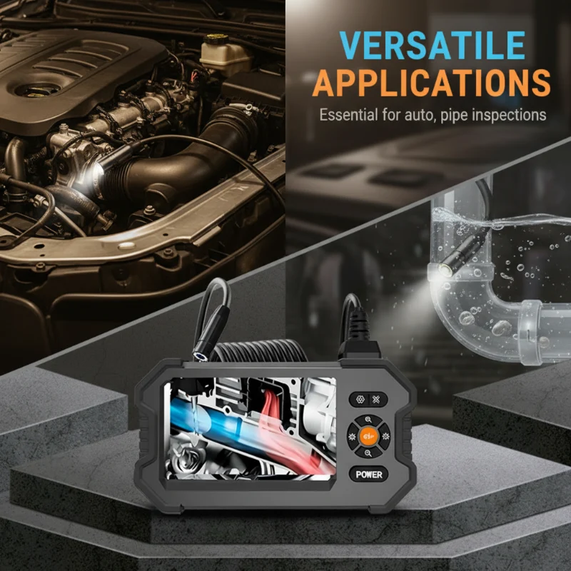 📢📢50% RABATT !!⏰ 1080P HD Inspektionskamera mit 4,3-Zoll-Display – Tragbare Endoskopkamera für Kfz, Rohrleitungen und Reparaturen