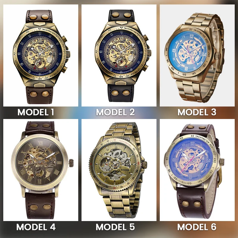📢📢 40% RABATT !!⏰ Mechanische Retro-Uhr – Automatikwerk, Doppel-Armbandwahl (Stahl/Leder) – Vintage-Stil, moderne Präzision ✨