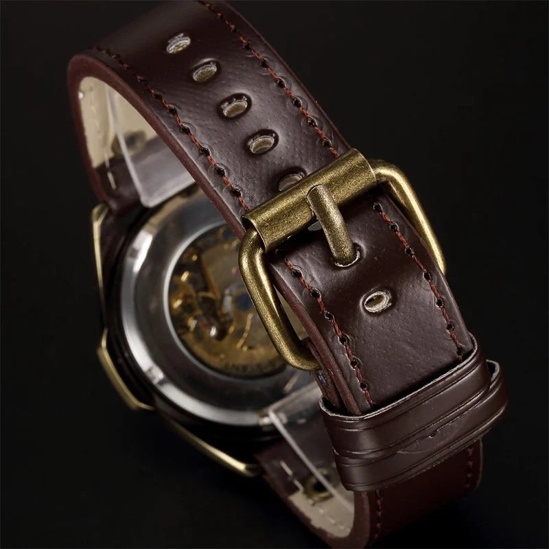 📢📢 40% RABATT !!⏰ Mechanische Retro-Uhr – Automatikwerk, Doppel-Armbandwahl (Stahl/Leder) – Vintage-Stil, moderne Präzision ✨