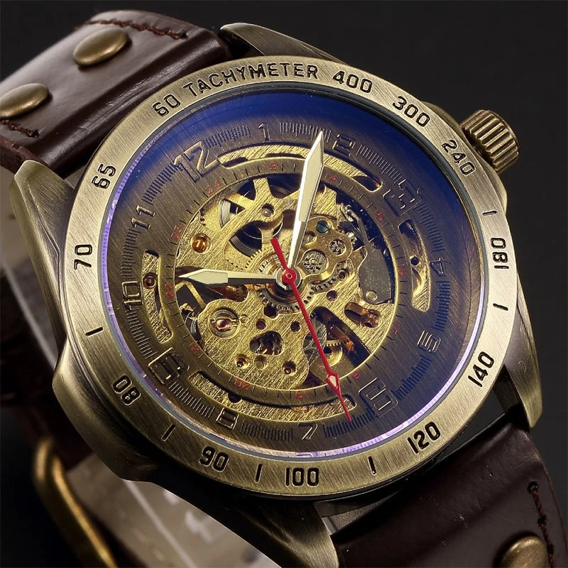📢📢 40% RABATT !!⏰ Mechanische Retro-Uhr – Automatikwerk, Doppel-Armbandwahl (Stahl/Leder) – Vintage-Stil, moderne Präzision ✨