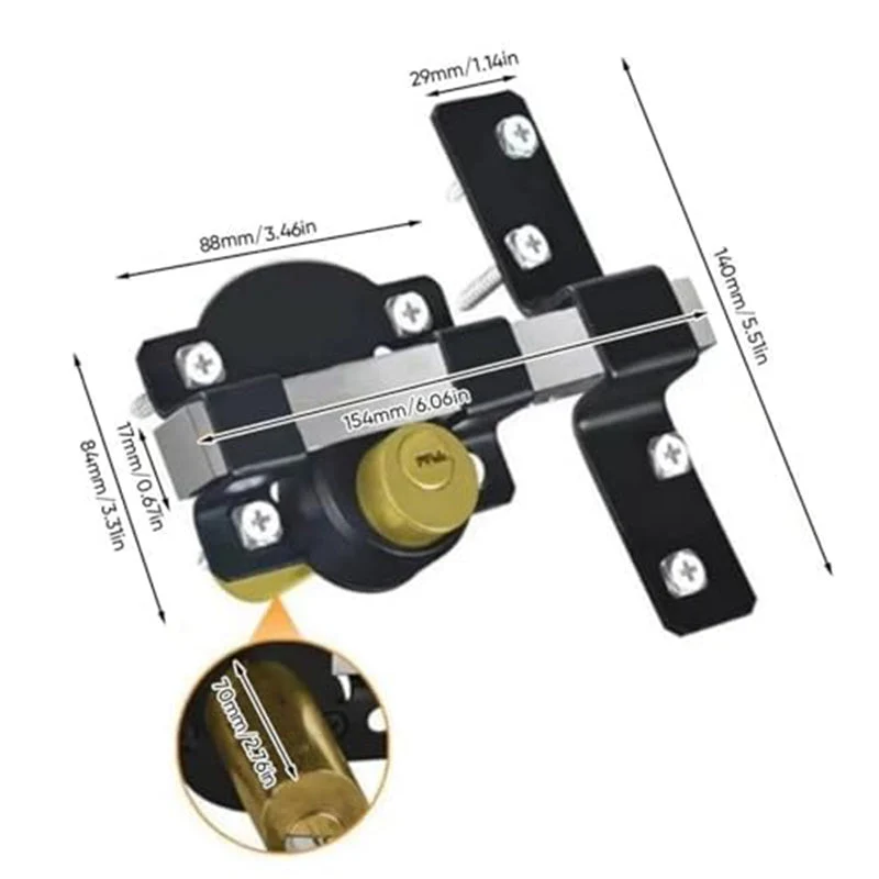 🔒 50% RABATT! 🗝️ 50/70 mm Weitwurf-Torschloss mit 5 Schlüsseln – Robuste Konstruktion, Inklusive 5 Schlüssel & Universelle Passform 🚪 Kostenloser Versand