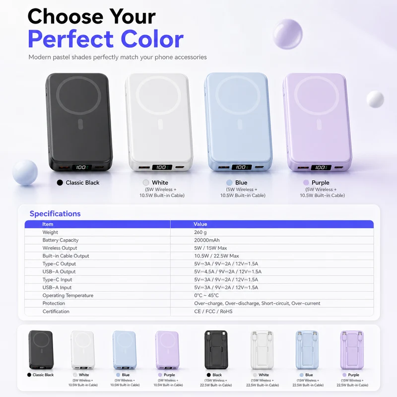 💥 50 % Rabatt! Magnetische Powerbank mit kabellosem Schnellladen – Kabel & Ständer inklusive! 📱 Für unterwegs, bis zu 20.000 mAh 🔋 Limitiertes Angebot ⏳