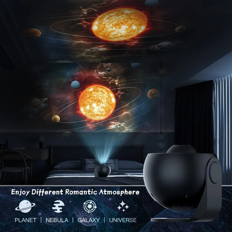 Planetarium-Galaxy-Projector - 360° Rotation for complete room illumination Brehn
