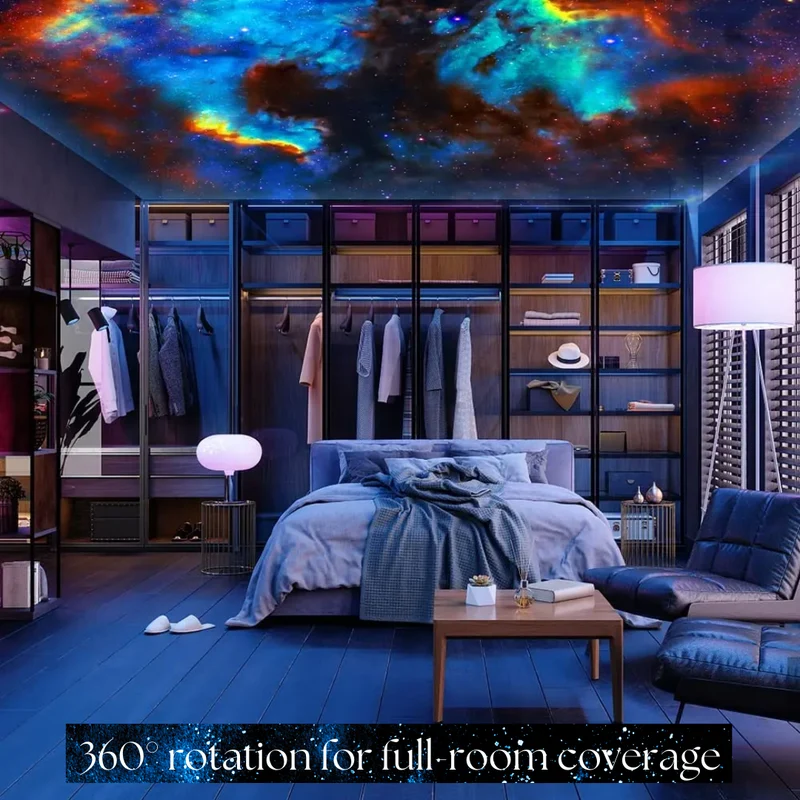 Planetarium-Galaxy-Projector - 360° Rotation for complete room illumination Brehn