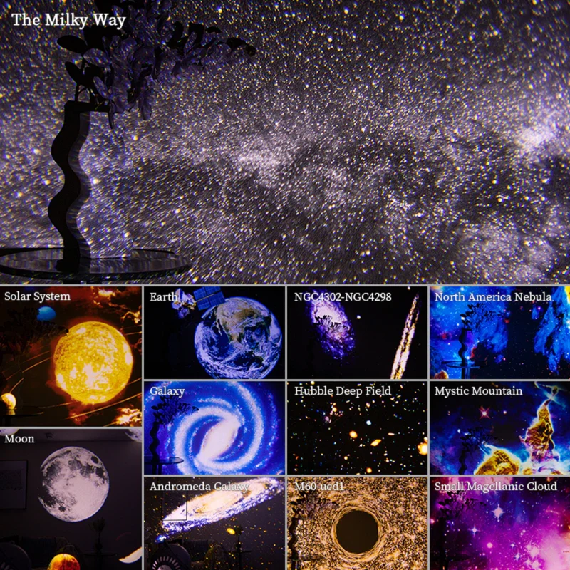 Planetarium-Galaxy-Projector - 360° Rotation for complete room illumination Brehn