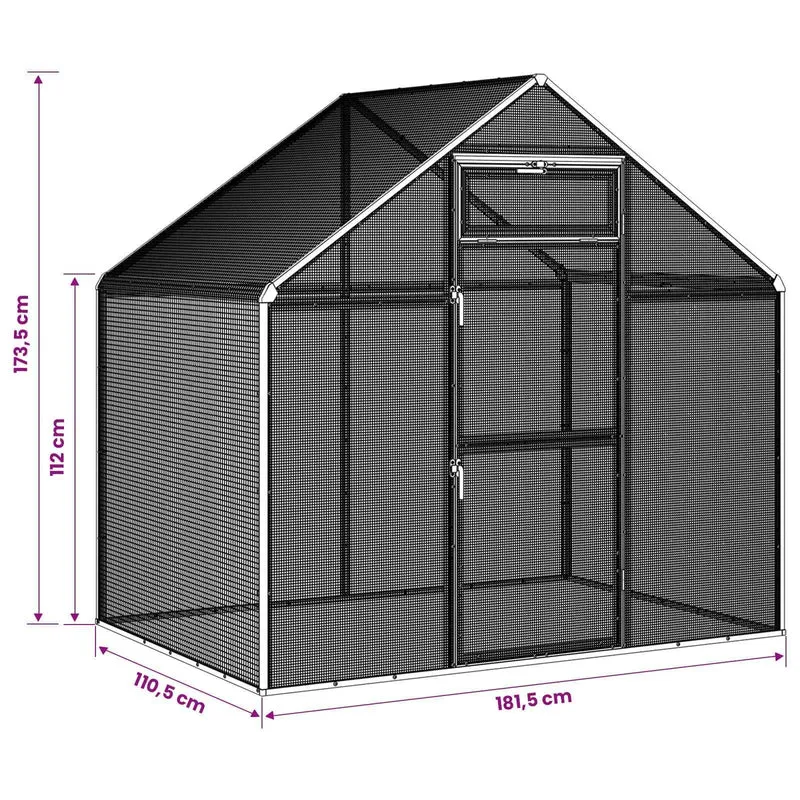 Voliere Vogelkäfig Vogelhaus 181x110x173cm Außenvoliere