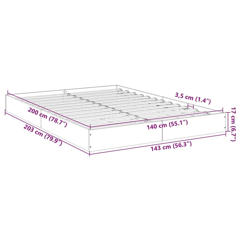 Bettgestell Doppelbett 140x200cm Bettrahmen Lattenrost Bett