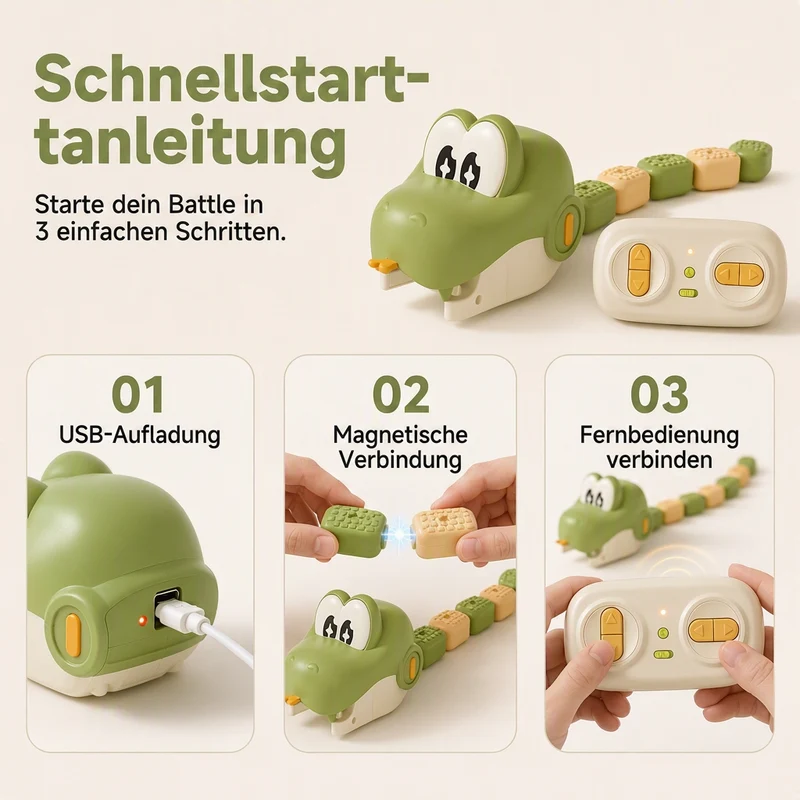 🐍🎮 RC Battle Snake – 50 % Rabatt! Magnetisches Zusammenstecken zum Verlängern, präzise Fernsteuerung – interaktiver Eltern-Kind-Wettbewerb. ⚡