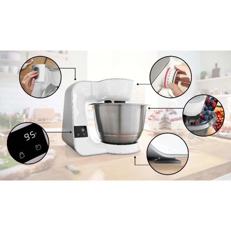 Bosch Küchenmaschine MUM5 Serie 4 1kW 7 Stufen weiß, MUM5X220
