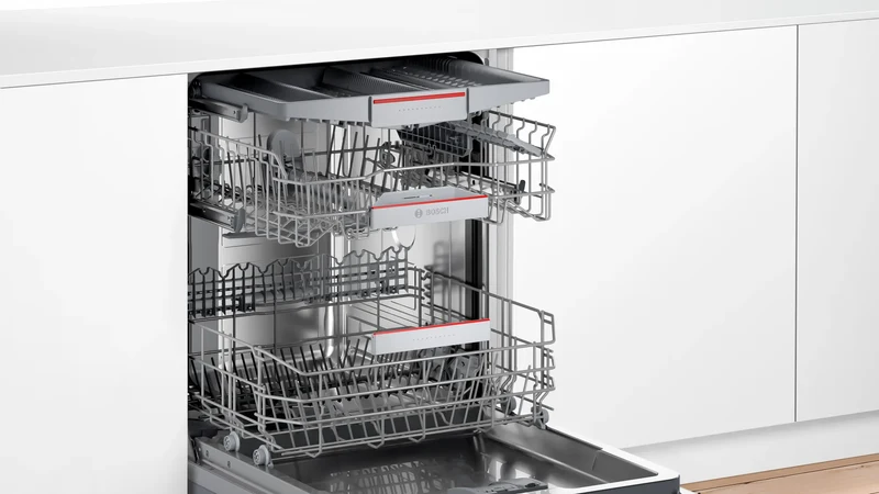 Bosch Serie 4, Teilintegrierter Geschirrspüler, 60 cm, Edelstahl SMI4HCS08E