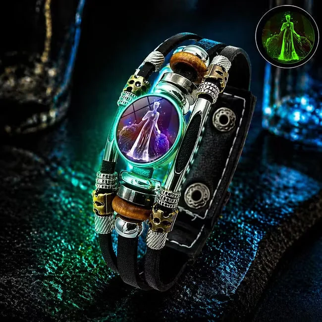 💥Last-Minute-Angebot – 50 % Rabatt ☪️Im Dunkeln leuchtendes Lederarmband mit Sternzeichen für Männer und Frauen (6,9/8,1 Zoll)♑️