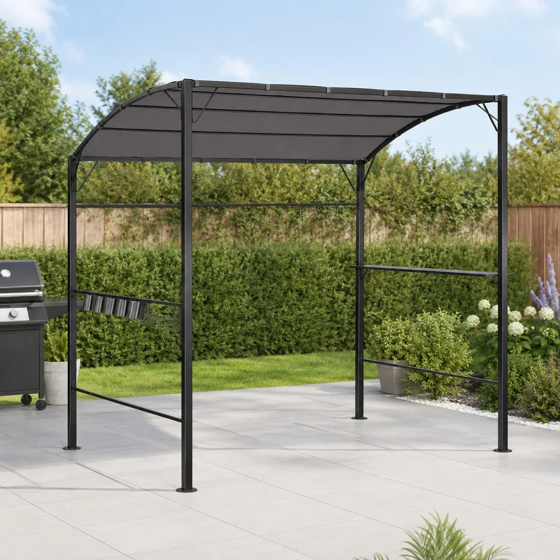 Grillpavillon 234x146x222cm Pavillon Garten Grillen