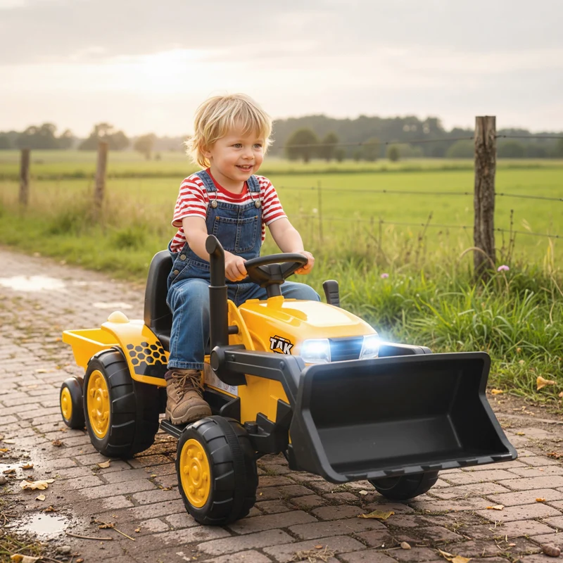 Elektro Bagger Aufsitzbagger Frontschaufel Anhänger Kinderfahrzeug