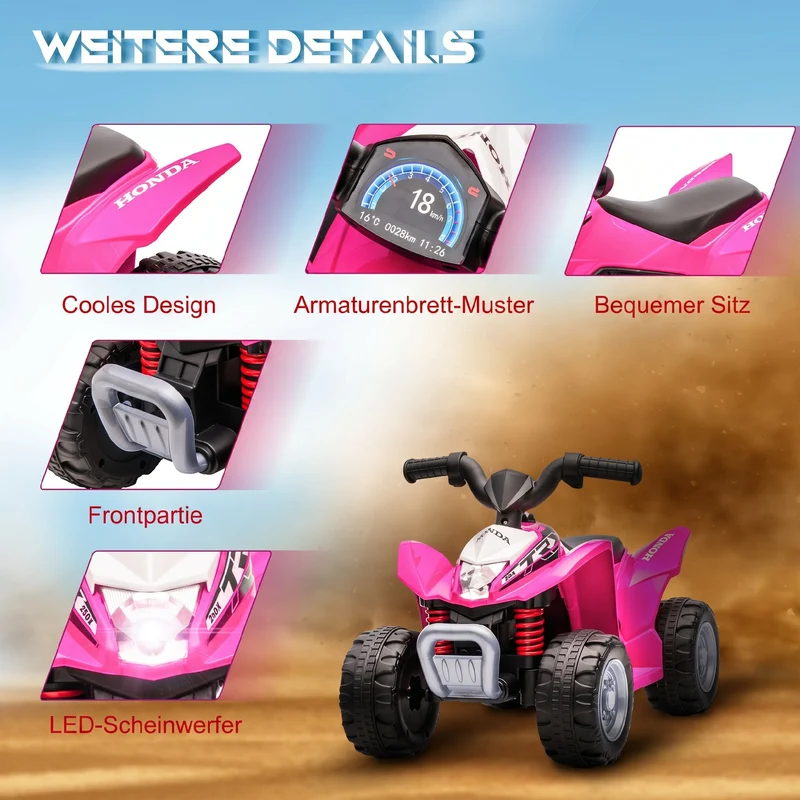 Elektro-Quad Kinder Miniquad LED Scheinwerfer Elektrisches Spielzeug