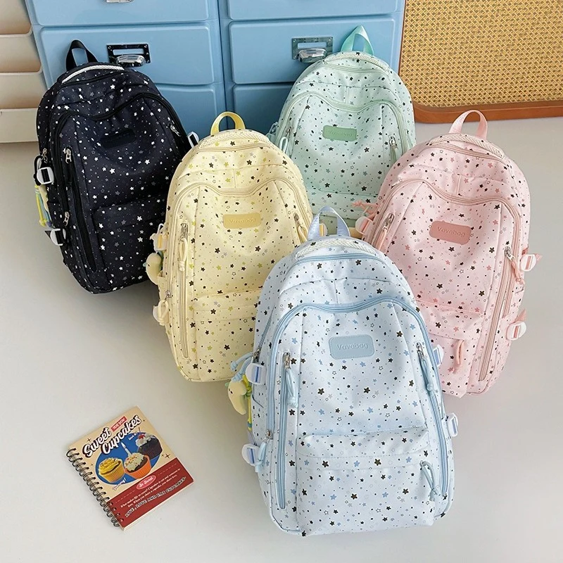 Stern-Druck Multi-Taschen Rucksack Karnz