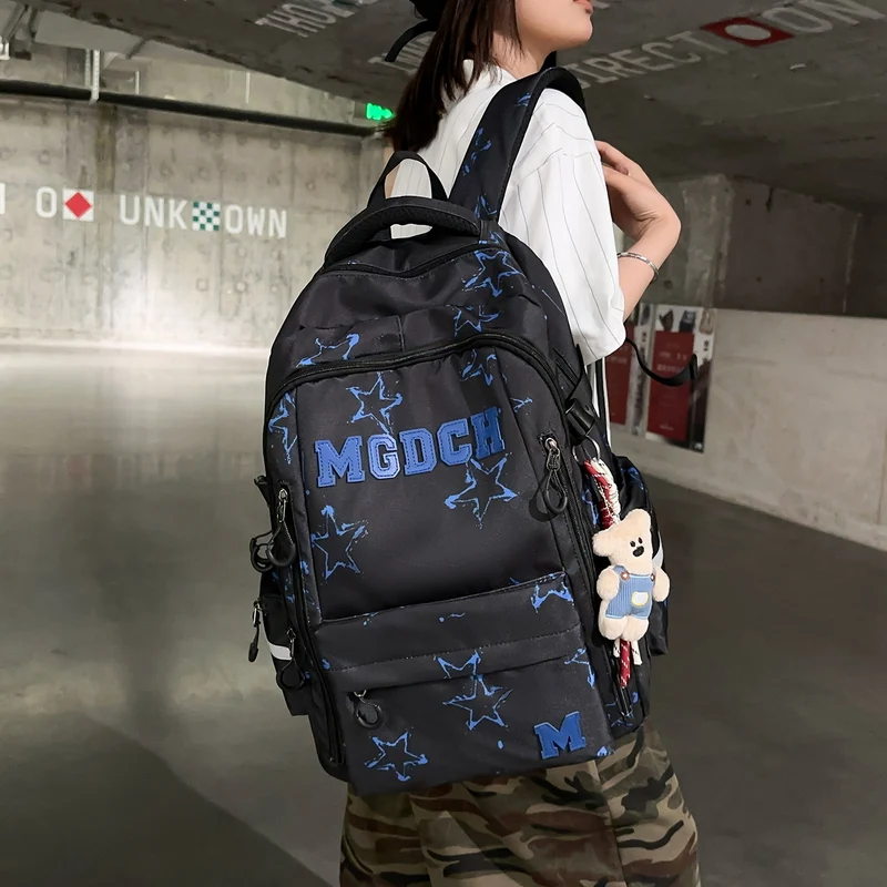 Stern-Print Multi-Fach Rucksack Karnz