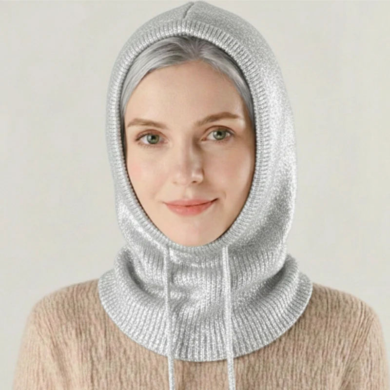 Kaschmir-Mischung Strickmütze mit verstellbarem Sitz
