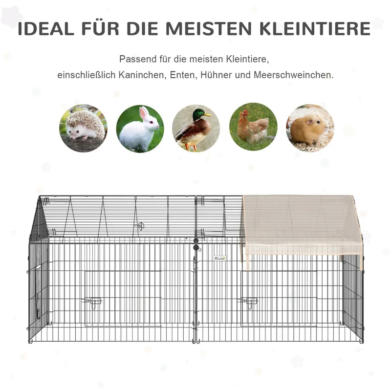 Freigehege Kleintiergehege Laufgitter Gehege 220x103x103cm