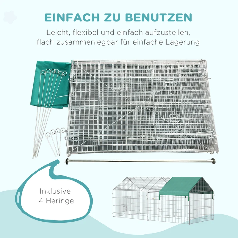 Freigehege Kleintiergehege Laufgitter Meerschweinchen 220x103x103cm