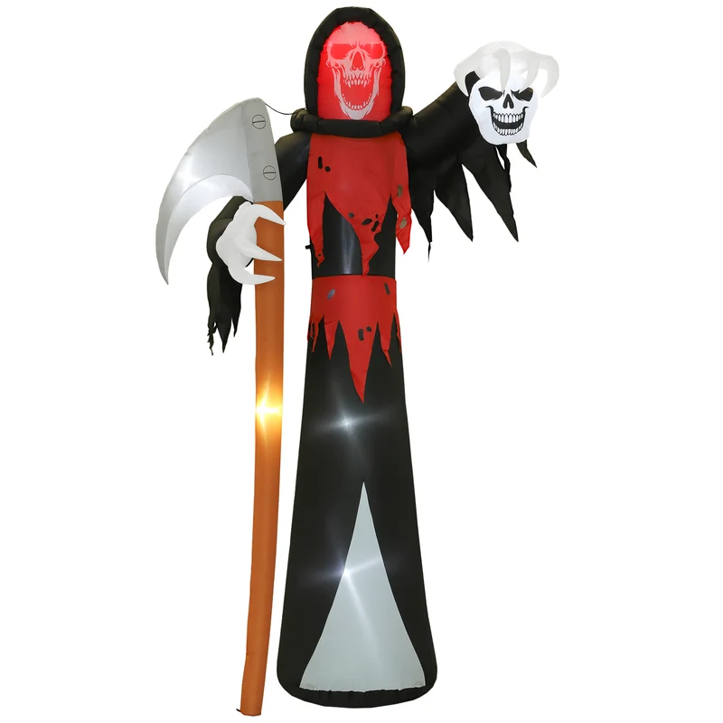 Halloween Dekoration Sensenmann LED Beleuchtung Luftfigur Garten