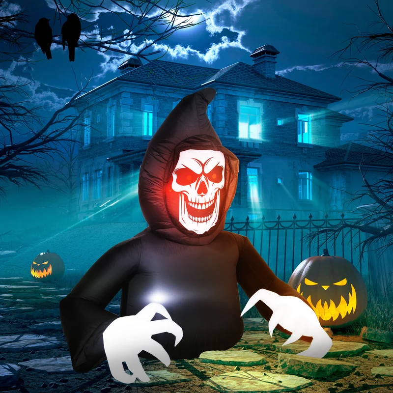 Halloween Aufblasbare Dekoration Sensenmann LED Beleuchtung Gebläse