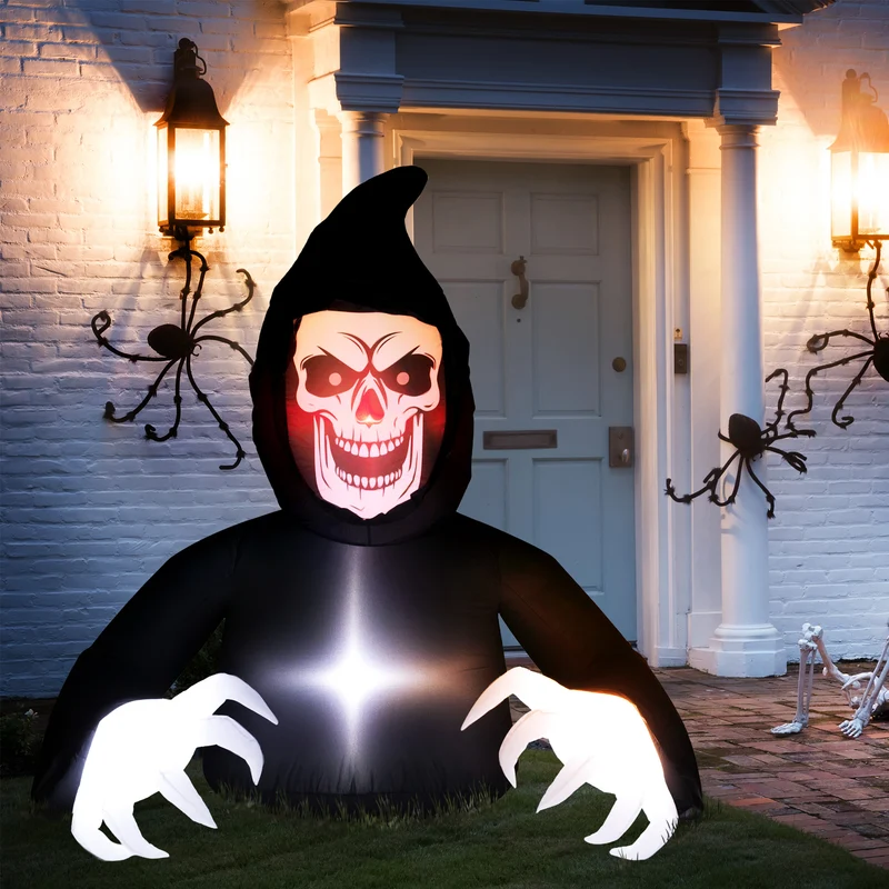 Halloween Aufblasbare Dekoration Sensenmann LED Beleuchtung Gebläse
