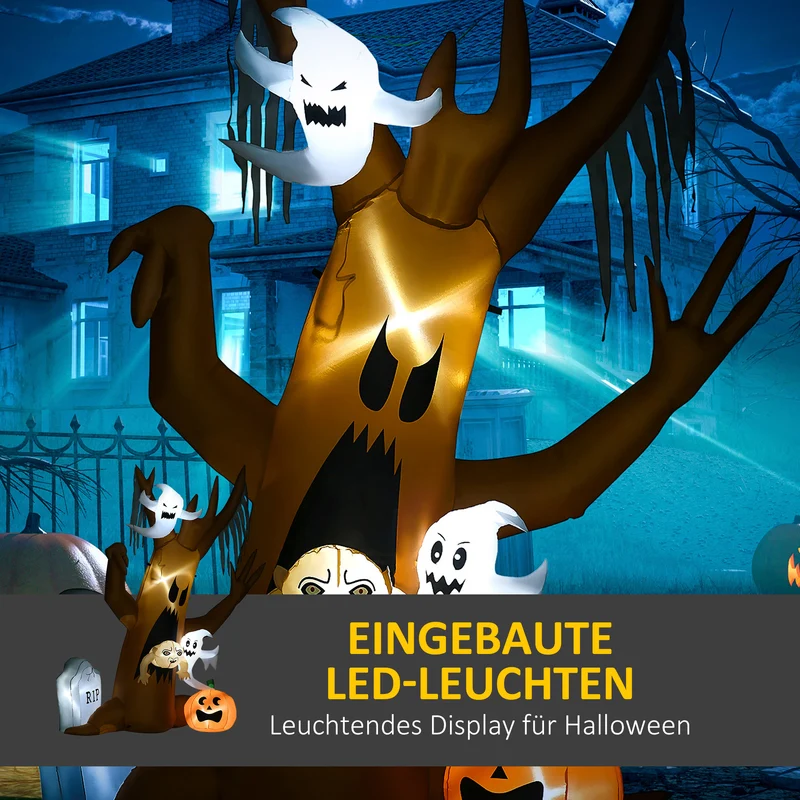 Halloween Deko Geisterbaum Selbstaufblasend LED Beleuchtet Outdoor
