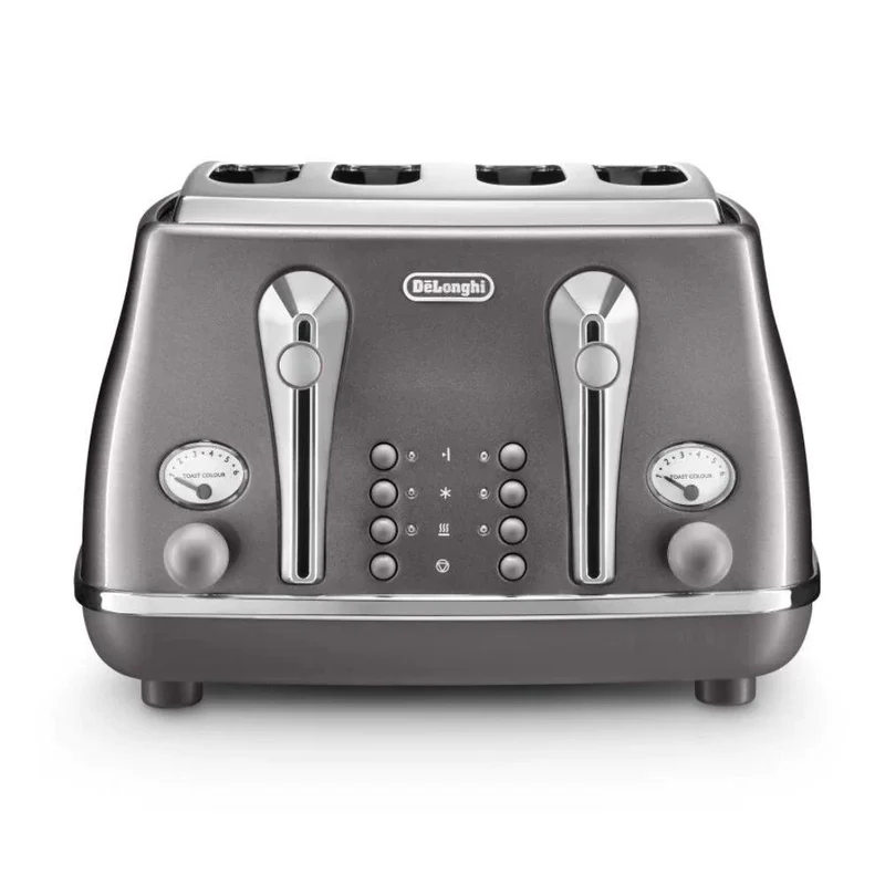 DeLonghi Icona Metallics 1800W 4 Slice Toaster - Grau | CTOT4003.GY