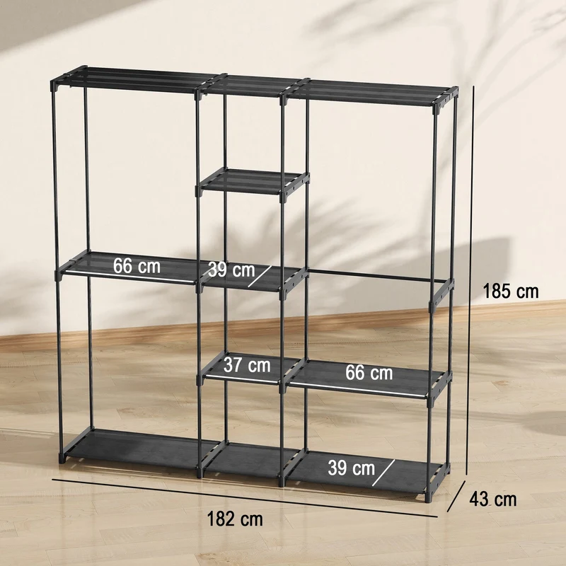 Kleiderschrank 182x43x185cm Offen Schrank Kleiderbügel