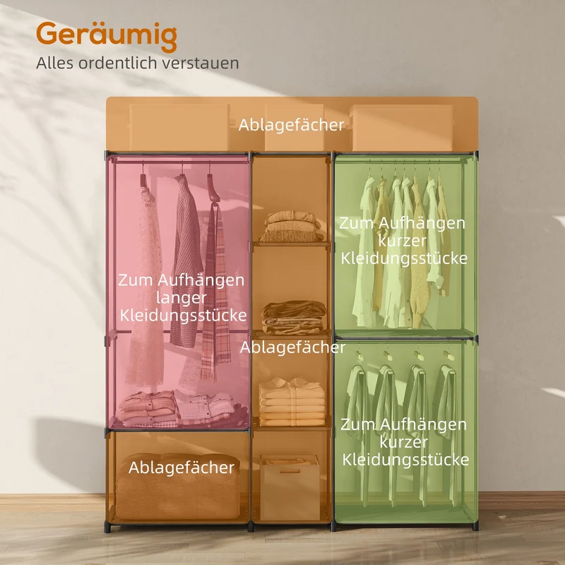 Kleiderschrank 182x43x185cm Offen Schrank Kleiderbügel