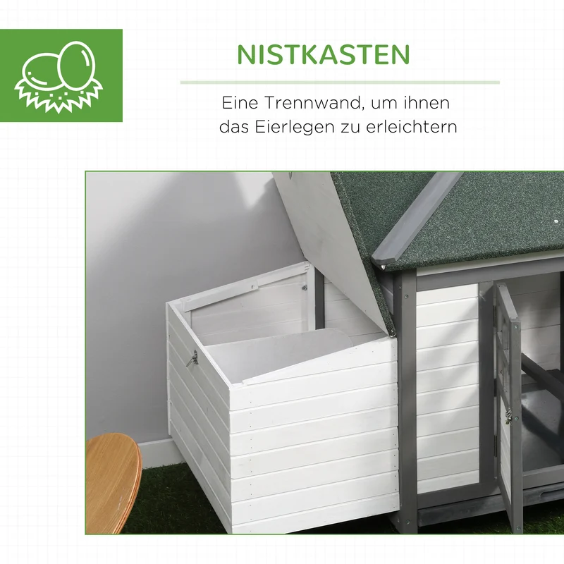Zwerghühnerstall Auslauf Geflügelstall Nistkasten 196x76x97cm