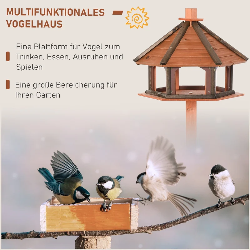 Vogelhaus Vogelvilla Futterhaus 130cm Ständer Vogel
