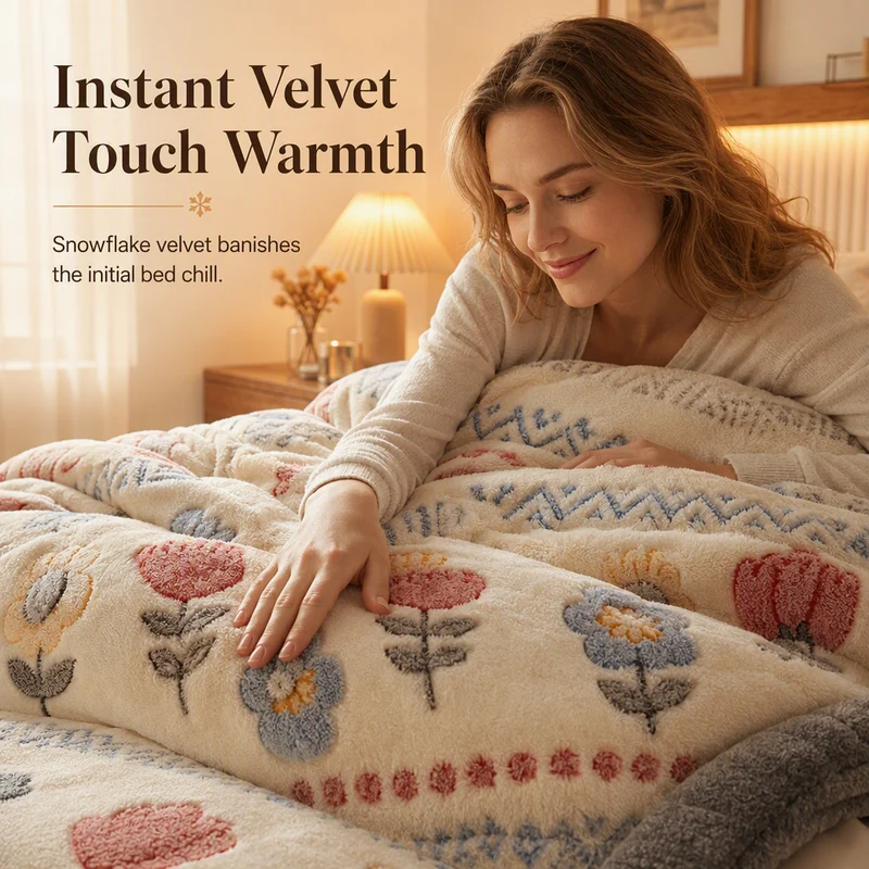 🛏️ 50% RABATT! ❄️ Winterdecke – Lammfleece & Milch‑Samt, warm & kuschelig ✨
