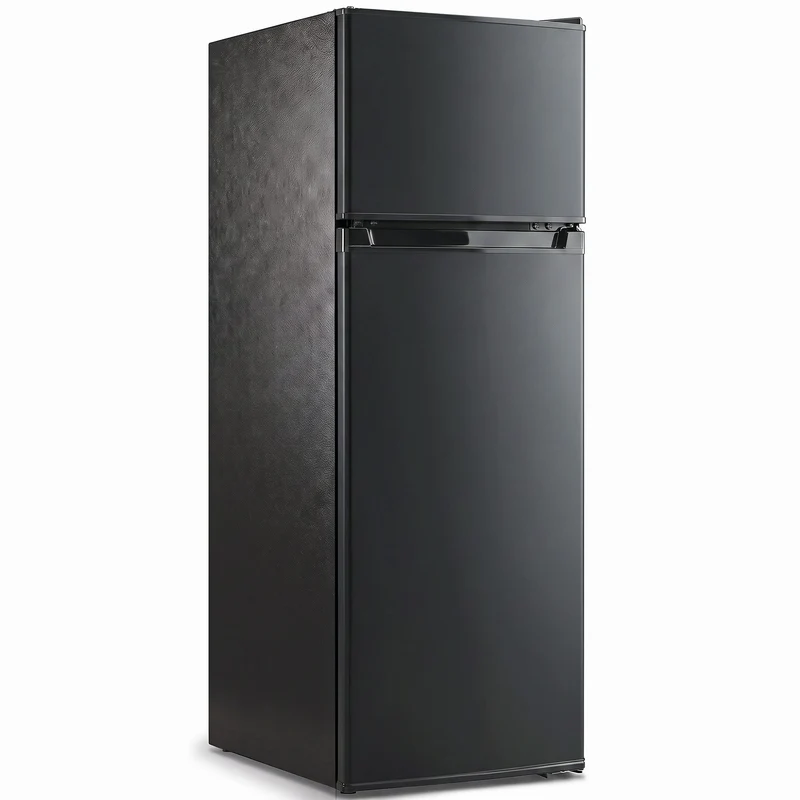 7.7 Cu. Ft. Mini Fridge with Freezer, Adjustable Temp, Reversible Door, Black