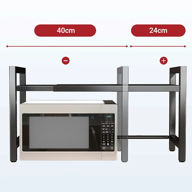 🧰 50% RABATT! 🍳 Erweiterbares Mikrowellenregal – Verstellbar, 75 kg Tragkraft & mit Haken – Ideal für Küche, Speisekammer & Werkstatt 🏠