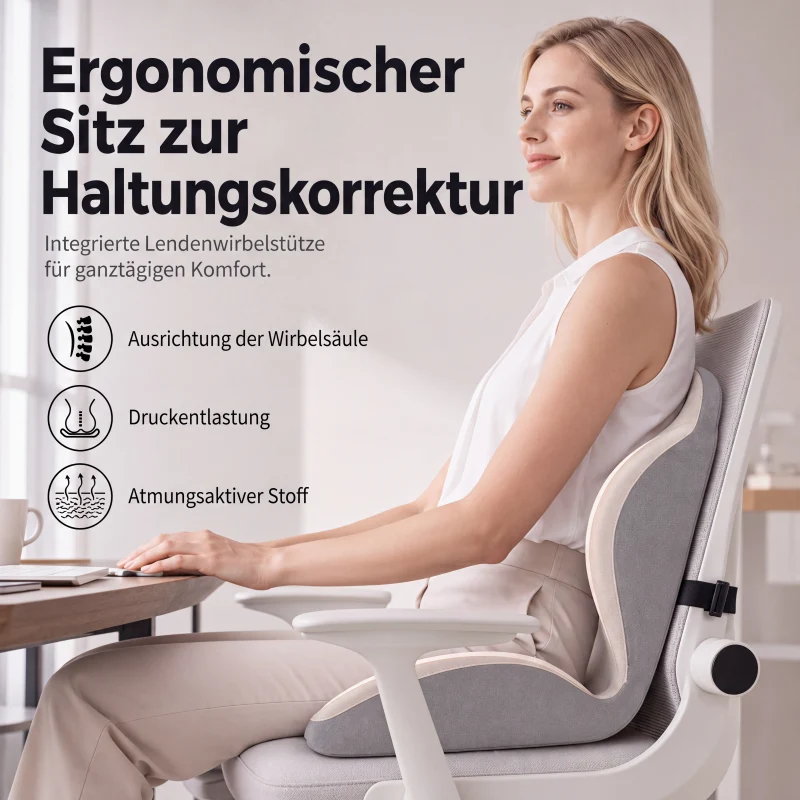 🔥 Heute -50 %!🚗🪑Ergonomisches Sitzkissen aus Memory-Schaum – Integrierte Rückenstütze, orthopädisch & vielseitig – Ideal für Bürostuhl, Auto & Homeoffice ✨