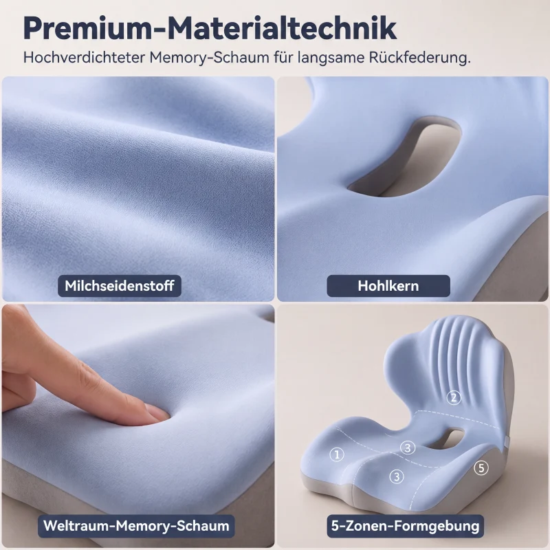 🔥 Heute -50 %!🚗🪑Ergonomisches Sitzkissen aus Memory-Schaum – Integrierte Rückenstütze, orthopädisch & vielseitig – Ideal für Bürostuhl, Auto & Homeoffice ✨