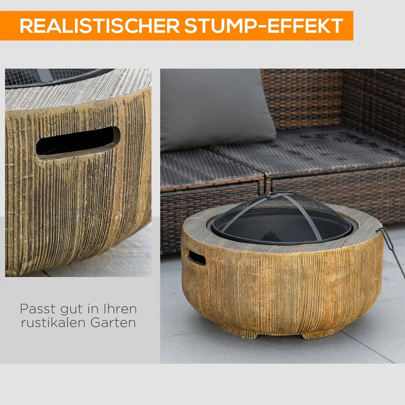 Feuerschale 61x61x39cm Feuerkorb Camping Gartenschale Feuer