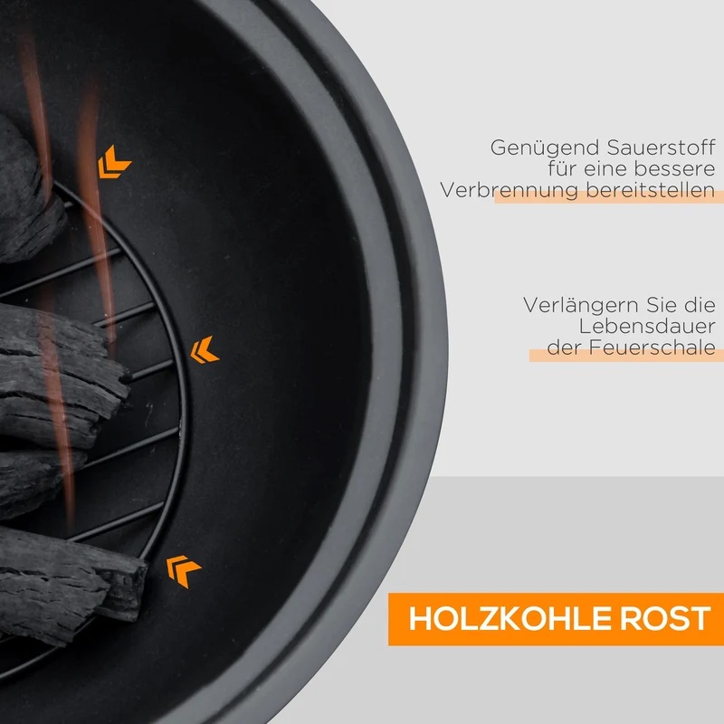 Feuerschale 61x61x39cm Feuerkorb Camping Gartenschale Feuer