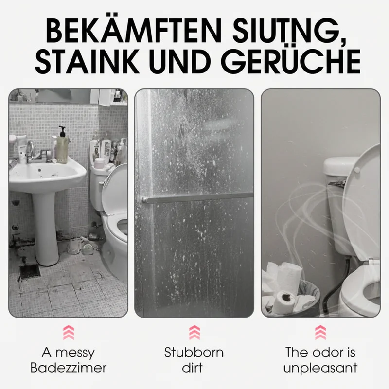 🥳HEISSER ANGEBOT 2026🥳💞ÜBER 50.000 VERKAUFT!🚿✨ 50 % RABATT! Mehrzweck-Badezimmerreiniger-Spray – Löst Kalk- und Seifenrückstände schnell auf. Kein mühsames Schrubben – einfach aufsprühen und abwischen für streifenfreien Glanz! 🧼💨