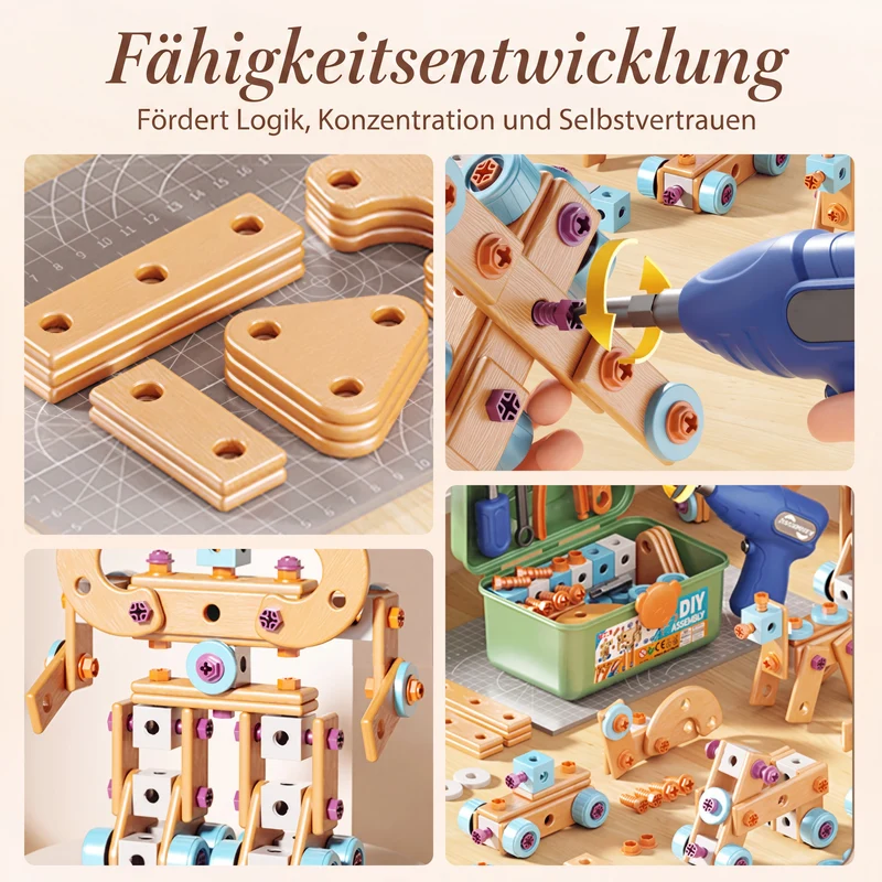 🧰 50 % RABATT⏰ Kinder DIY Werkzeugset, fördert handwerkliche Fähigkeiten🧩